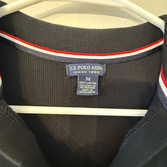 U.S. Polo Assn. Woman’s Black Polo with Embroidered Logo - Picture 2 of 5